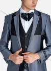 Wholesale Men's Formal Lapel Colorblock One Button Blazer & Waistcoat & Pants 3 Pieces Suit Set - Liuhuamall