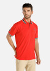 Wholesale Men's Striped Trim Embroidered Casual Short Sleeve Polo Shirts - Liuhuamall