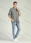 Wholesale Men's Linen Button Cuffs Button Front Adjustable Long Sleeves Casual Shirt - Liuhuamall