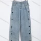 Wholesale Women's Casual Denim Star-Embellished Riveted Jeans #JQ05 Light Blue Clothing Wholesale Market Liuhua