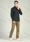 Wholesale Men's Allover Print Button Down Long Sleeve Casual Shirt - Liuhuamall