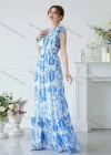 Wholesale Women's Floral Print V Neck High Waist Floor Length Cocktail Tank Dress - Liuhuamall