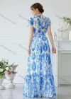 Wholesale Women's Floral Print V Neck High Waist Floor Length Cocktail Tank Dress - Liuhuamall