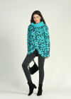 Wholesale Women's Fashion Leopard Print Turtle Neck Button Wrap Sweater - Liuhuamall