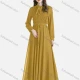 Wholesale Women's Elegant Chiffon Plain Tie Neck Ruffle Trim Lace Up Pleated Maxi Dress 4# Clothing Wholesale Market Liuhua