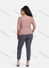 Wholesale Women's Plus Size 3/4 Sleeve Lace sheer Embroidery Rhinestone Detail Blouse - Liuhuamall