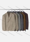 Wholesale Men's Formal Lapel Long Sleeve Two Button Plaid Blazer Jackets 9066# - Liuhuamall