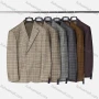 Wholesale Men's Formal Lapel Long Sleeve Two Button Plaid Blazer Jackets 9066# preview