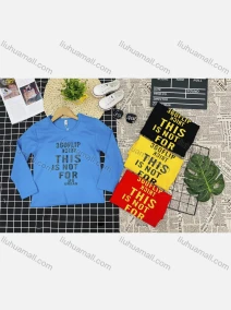 Wholesale Boy's Comfy Crew Neck Long Sleeve Letter Print T-Shirt, LIUHUA CLOTHING WHOLESALE
