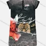 Wholesale Women's Casual Flower Leopard Pattern Short Sleeve Short Tee Dress preview