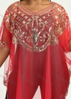 Wholesale Women's Arabic Dubai Glamorous Triangle Hem Muslim Islamic Sequin Mesh Translucent Cover Up Cloak - Liuhuamall