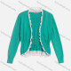 Wholesale Women's Long Sleeve Scalloped Trim Shirred Crop Cardigan WC216# Light Sea Green Wholesale Clothing Market & Suppliers -LIUHUAMALL