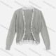 Wholesale Women's Long Sleeve Scalloped Trim Shirred Crop Cardigan WC216# Light Gray Wholesale Clothing Market & Suppliers -LIUHUAMALL