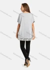 Wholesale Women's Casual Round Neck Short Sleeve Sequin Hollow Out Bronzed Print Plain Tunic - Liuhuamall