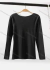 Wholesale Women's Casual Plain Round Neck Long Sleeve Sweater - Liuhuamall