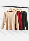 Wholesale Women's Casual Plain Round Neck Long Sleeve Sweater - Liuhuamall