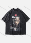 Wholesale Men's Fashion Hip Hop Oversized Crew Neck Short Sleeve Wash Distressed Graphic T-shirt 810# - Liuhuamall
