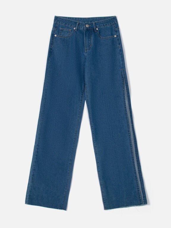 Women's Casual Plain Wide Leg Jean, Clothing Wholesale Market -LIUHUA, Jeans