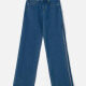 Women's Casual Plain Wide Leg Jean Dark Blue Clothing Wholesale Market -LIUHUA