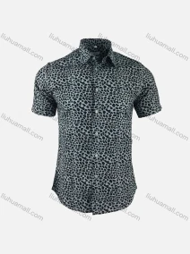 Wholesale Men's Casual Short Sleeve Allover Print Button Down Shirt UKS022-1#, LIUHUA CLOTHING WHOLESALE