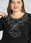 Wholesale Women's Plus Size Round Neck Short Sleeve Embroidery Casual Top - Liuhuamall