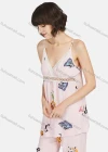 Wholesale Women's Allover Print Cut Out Lace Trim Cami Top & Pants 2 Piece Lounge Pajamas Set A06# - Liuhuamall