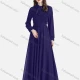 Wholesale Women's Elegant Chiffon Plain Tie Neck Ruffle Trim Lace Up Pleated Maxi Dress 14# Clothing Wholesale Market Liuhua