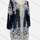 Wholesale Women's Elegant Floral Embroidery Round Neck Sheer Long Sleeve Cover Up Cardigan Black Clothing Wholesale Market Liuhua