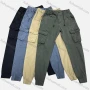 Wholesale Men's Casual Pockets Drawstring Zipper Fly Plain Cargo Pant preview