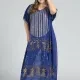 Women's Glamorous Arabic Dubai Sequin Glitter Translucent Muslim Islamic Cover Up Maxi Dress Blue Clothing Wholesale Market -LIUHUA