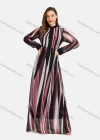 Wholesale Women's Casual Stand Collar Long Sleeve Button Closure Allover Print Floor Length Dress - Liuhuamall