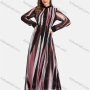 Wholesale Women's Casual Stand Collar Long Sleeve Button Closure Allover Print Floor Length Dress preview