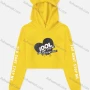 Wholesale Women's Cute Letter Graphic Long Sleeve Pullover Drawstring Crop Hoodie preview