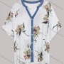 Wholesale Women's Casual Half Sleeve V Neck Floral Print Button Down Oversized Blouse preview