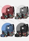 Wholesale Student's Nylon Leaf Print Durable Water Resistant School Book Bag Laptops Backpack - Liuhuamall