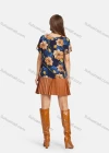 Wholesale Women's Casual Bat Sleeve Floral Print Drawstring Top With Pleated Skirts 2 Piece Set - Liuhuamall
