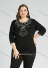 Wholesale Women's Plus Size Round Neck Short Sleeve Embroidery Casual Top - Liuhuamall