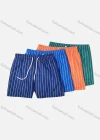 Wholesale Men's Vacation Regular Fit Striped Drawstring Beach Shorts - Liuhuamall