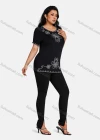 Wholesale Women's Elegant Round Neck Floral Embroidery Short Sleeve T-Shirt - Liuhuamall