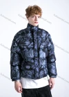 Wholesale Men's Fashion Long Sleeve Stand Collar Figure Print Puffer Coat 905# - Liuhuamall