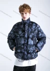 Wholesale Men's Fashion Long Sleeve Stand Collar Figure Print Puffer Coat 905# - Liuhuamall