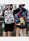 Wholesale Student's Nylon Graffiti Durable Water Resistant School Book Bag Laptops Backpack - Liuhuamall