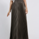 Women's Elegant Satin Plain Pleated Maxi Skirt Slate Gray Clothing Wholesale Market -LIUHUA