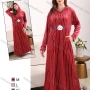 Wholesale Women's Casual Lounge Striped Cartoon Hooded Button Front Long Sleeve Pockets Maxi Nightgown preview