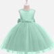 Girls Lovely Sleeveless Pearl Decro Lace Bow Knot Pleated Dress 40# Clothing Wholesale Market -LIUHUA