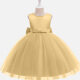 Girls Lovely Sleeveless Pearl Decro Lace Bow Knot Pleated Dress 49# Clothing Wholesale Market -LIUHUA