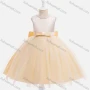 Wholesale Girls Lovely Sleeveless Pearl Decro Lace Bow Knot Pleated Dress preview