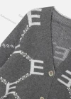 Wholesale Women's Casual Letter Long Sleeve V Neck Button Down Knit Cardigan OW0073# - Liuhuamall