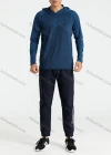 Wholesale Men's Athletic Workout Plain Long Sleeve Hoodie 0997# - Liuhuamall