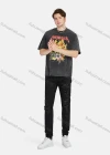 Wholesale Men's Round Neck Short Sleeve Graphic Letter Hip Hop Loose Fit T-shirt - Liuhuamall